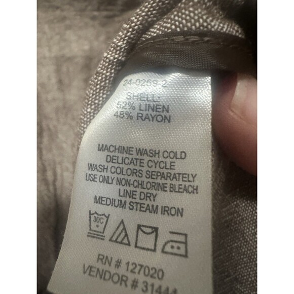 Chadwick’s Size 14 Brown Linen Blend Blazer Jacket Button Up - Picture 4 of 6